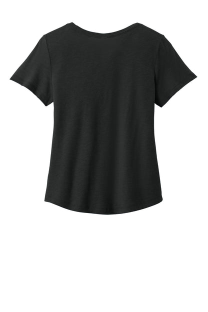 Allmade Women's Relaxed Tri-Blend Scoop Neck Tee - Deep Black - flat back