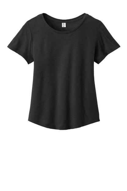 Allmade Women's Relaxed Tri-Blend Scoop Neck Tee - Deep Black - flat front