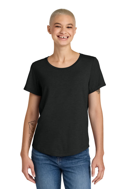 Allmade Women's Relaxed Tri-Blend Scoop Neck Tee - Deep Black - front