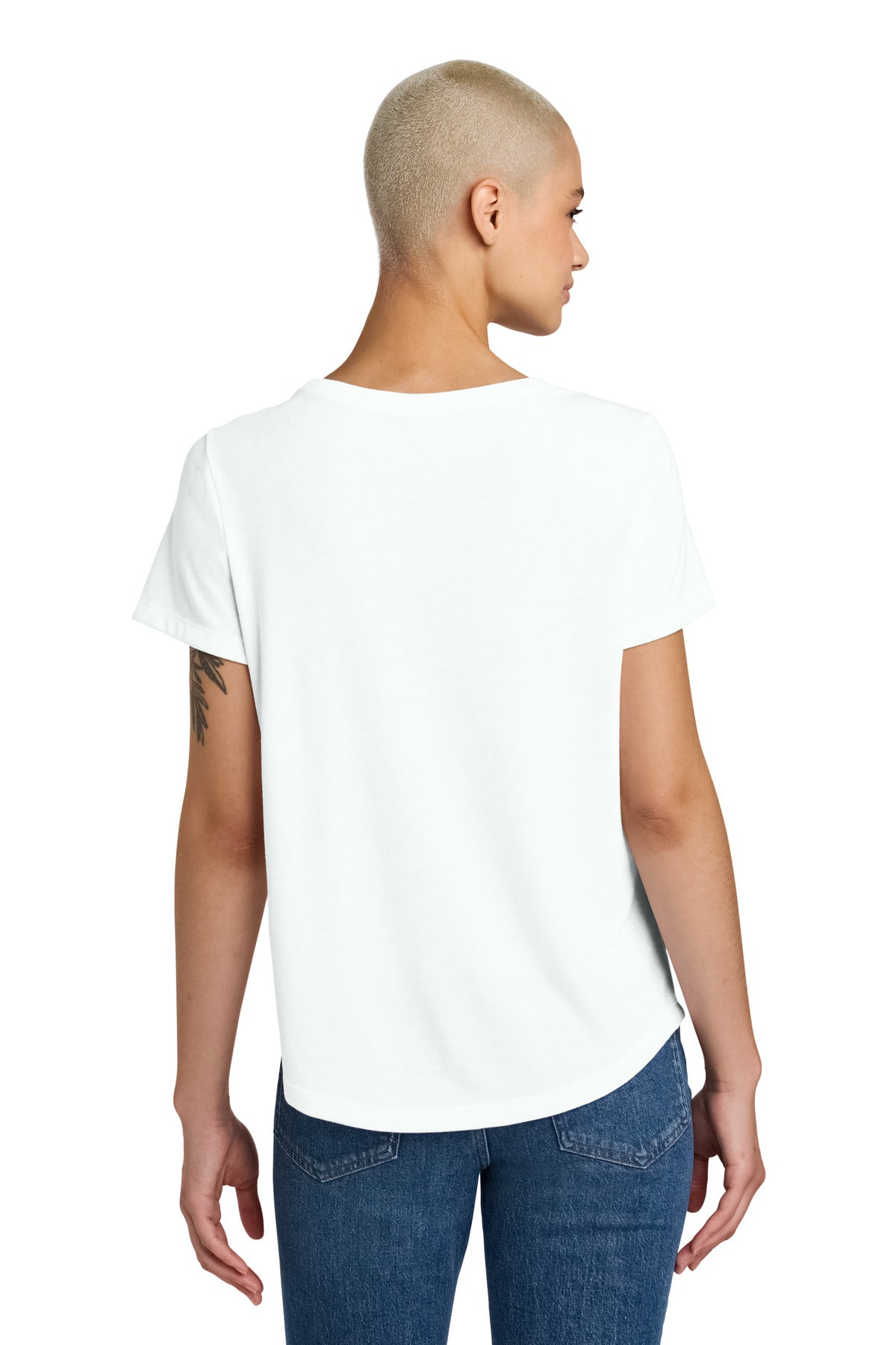 Allmade Women's Relaxed Tri-Blend Scoop Neck Tee - Fairly White - back