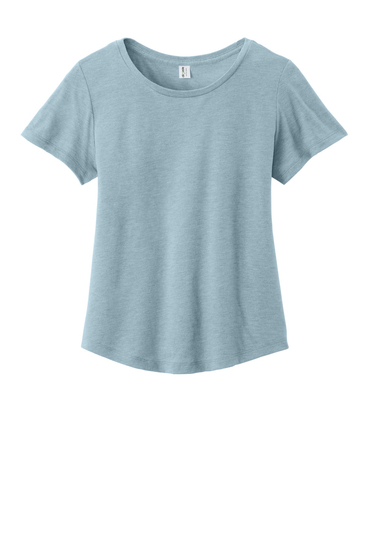 Allmade Women's Relaxed Tri-Blend Scoop Neck Tee - I Like You Blue - flat front