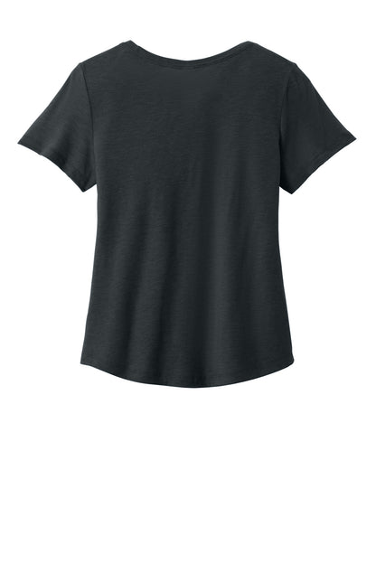 Allmade Women's Relaxed Tri-Blend Scoop Neck Tee - Space Black - flat back