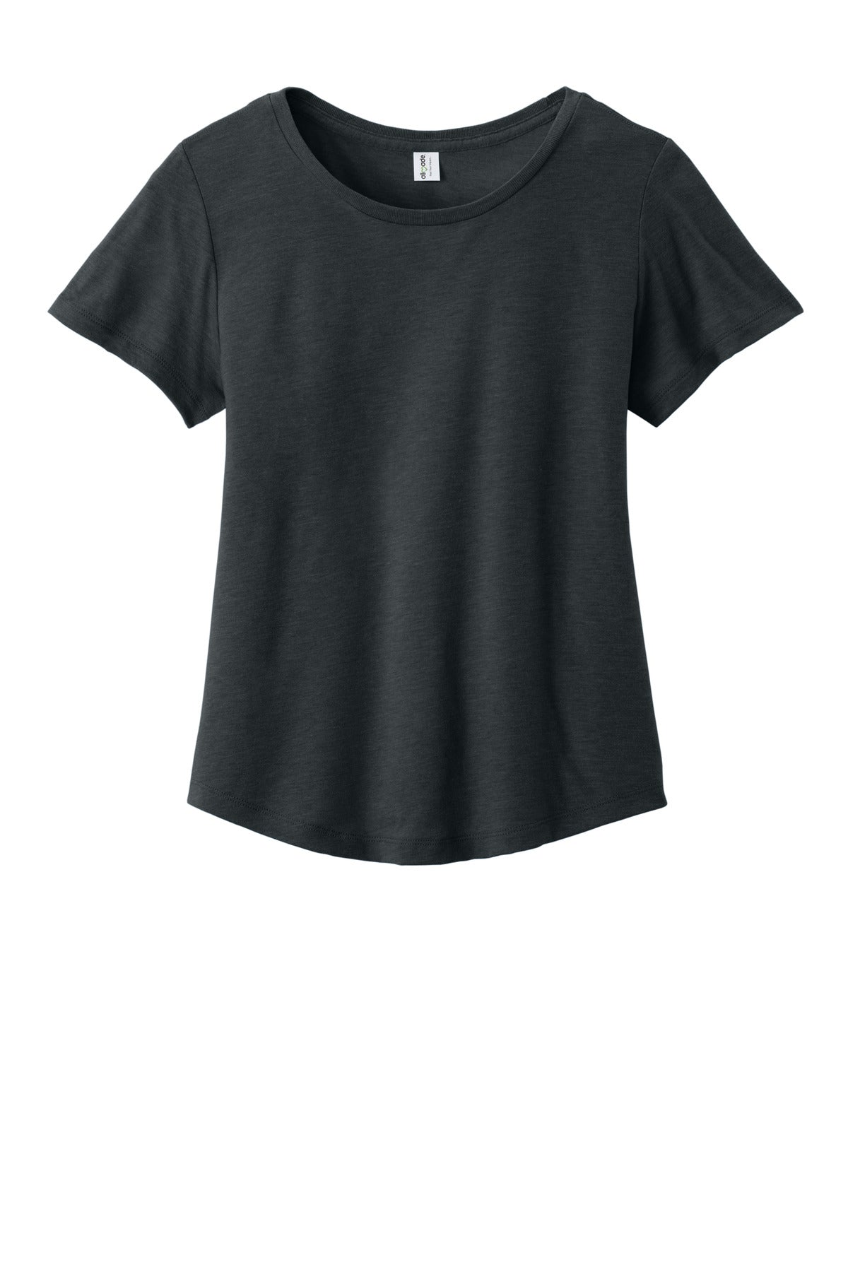 Allmade Women's Relaxed Tri-Blend Scoop Neck Tee - Space Black - flat front