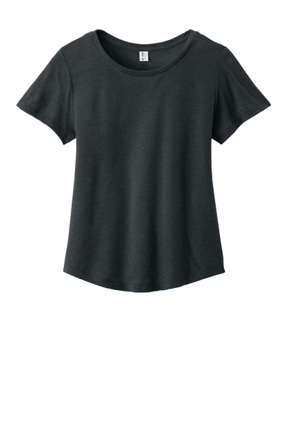 Allmade Women's Relaxed Tri-Blend Scoop Neck Tee - Space Black - flat front