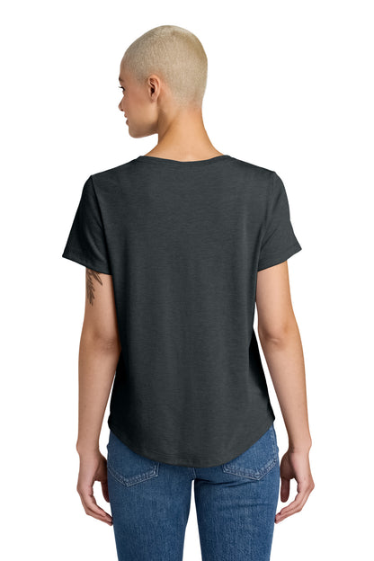 Allmade Women's Relaxed Tri-Blend Scoop Neck Tee - Space Black - back