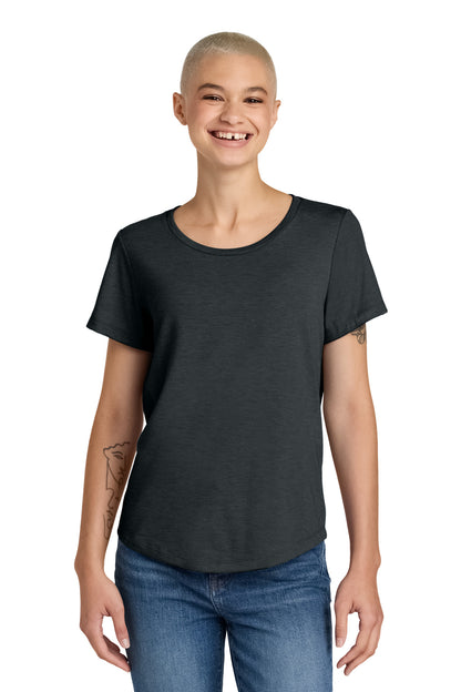 Allmade Women's Relaxed Tri-Blend Scoop Neck Tee - Space Black - front