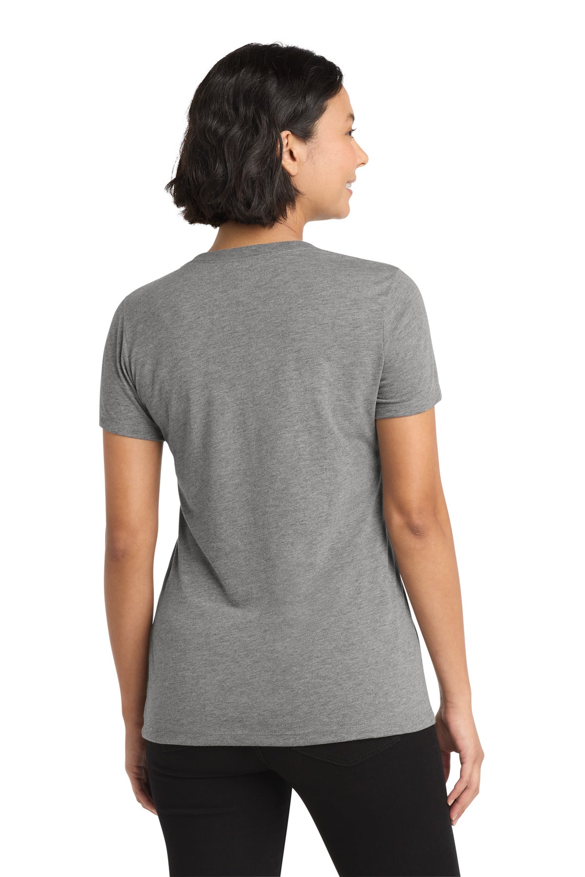Allmade Women's Tri-Blend V-Neck Tee - Aluminum Grey - back
