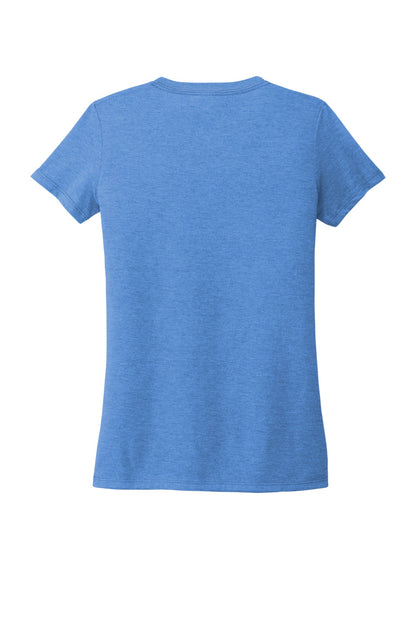 Allmade Women's Tri-Blend V-Neck Tee - Azure Blue - flat back