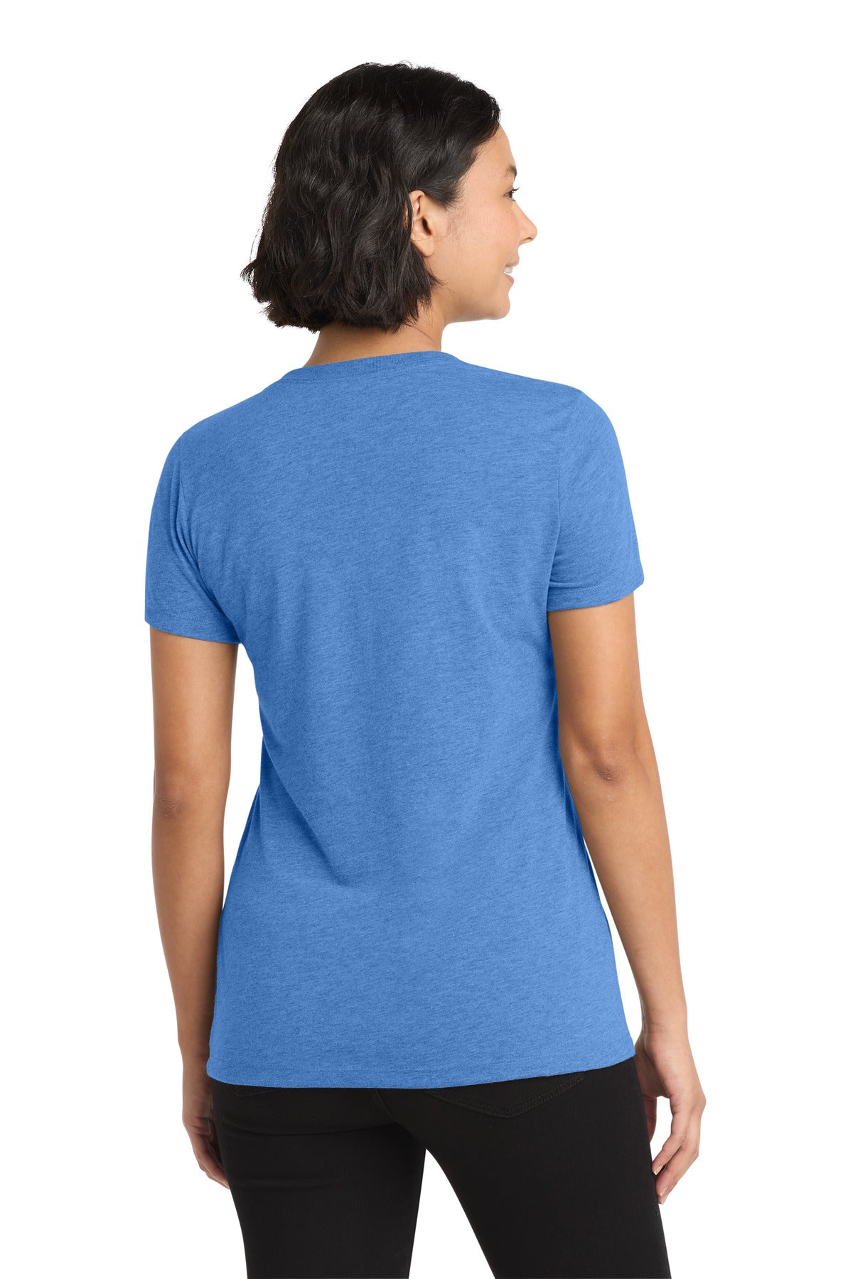 Allmade Women's Tri-Blend V-Neck Tee - Azure Blue - back