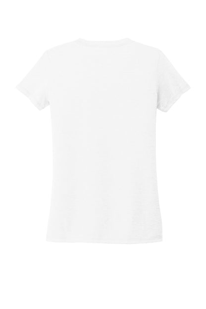 Allmade Women's Tri-Blend V-Neck Tee - Bright White - flat back