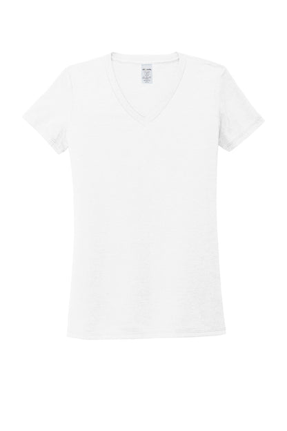 Allmade Women's Tri-Blend V-Neck Tee - Bright White - flat front