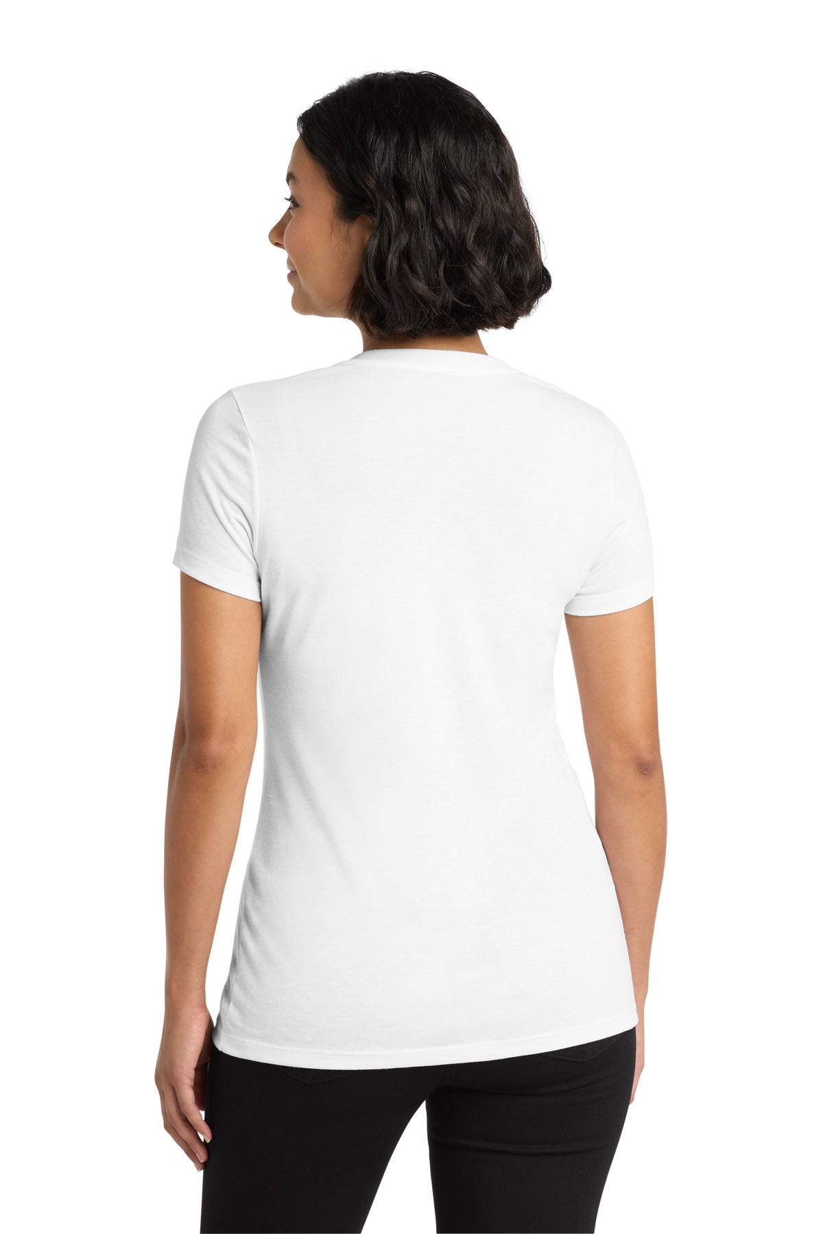 Allmade Women's Tri-Blend V-Neck Tee - Bright White - back
