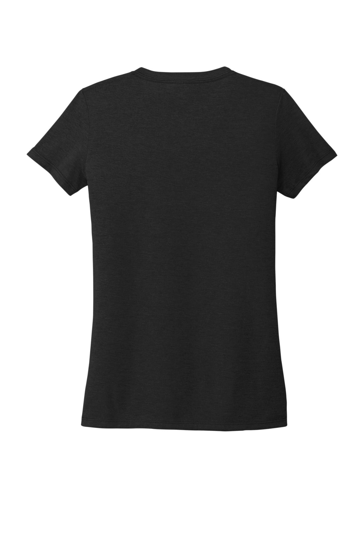 Allmade Women's Tri-Blend V-Neck Tee - Deep Black - flat back