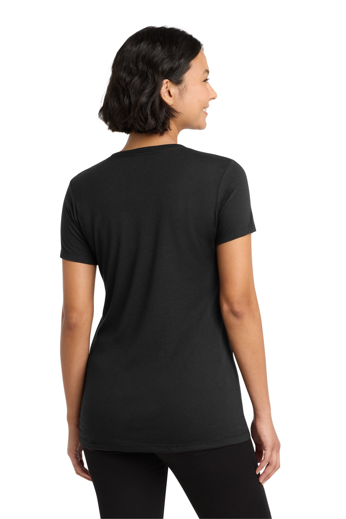 Allmade Women's Tri-Blend V-Neck Tee - Deep Black - back