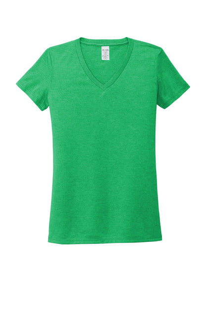 Allmade Women's Tri-Blend V-Neck Tee - Enviro Green - flat front