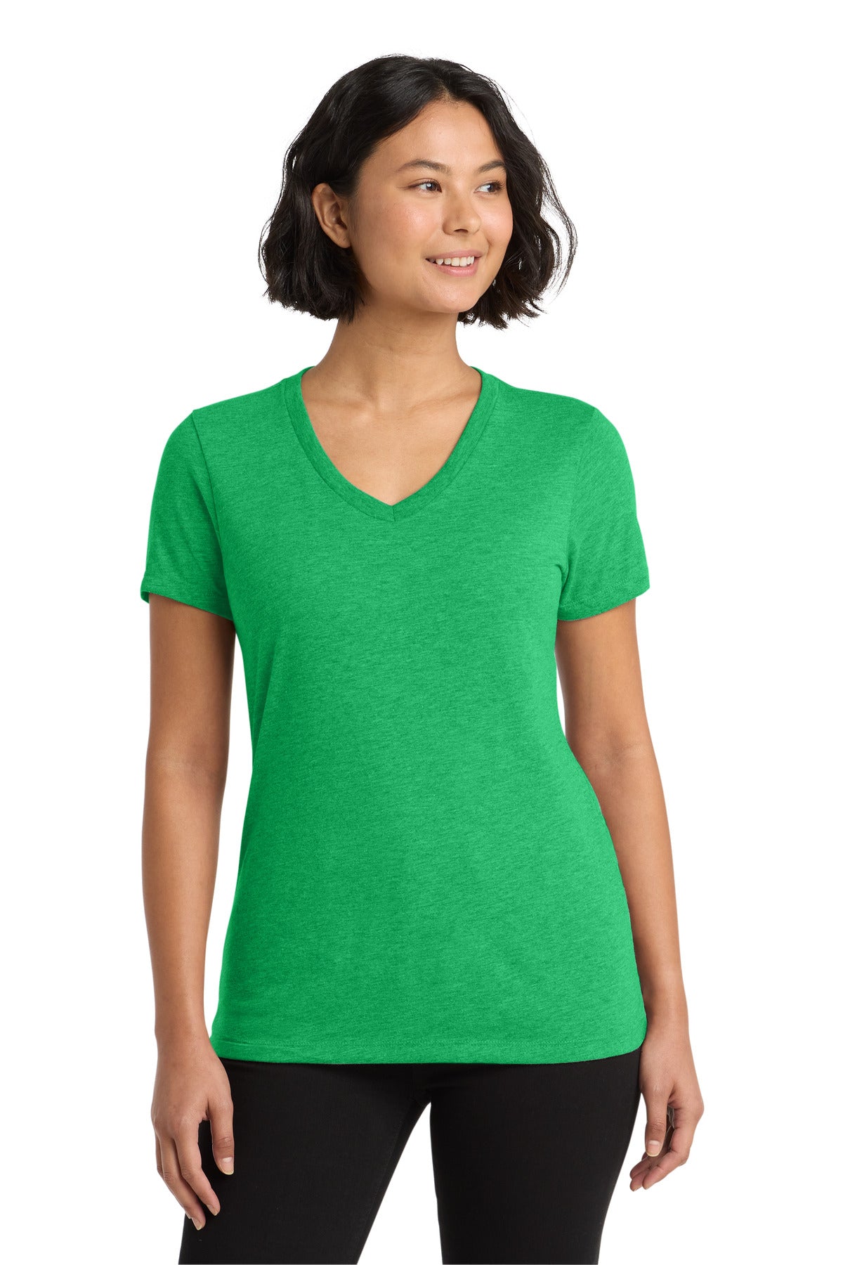 Allmade Women's Tri-Blend V-Neck Tee - Enviro Green - front