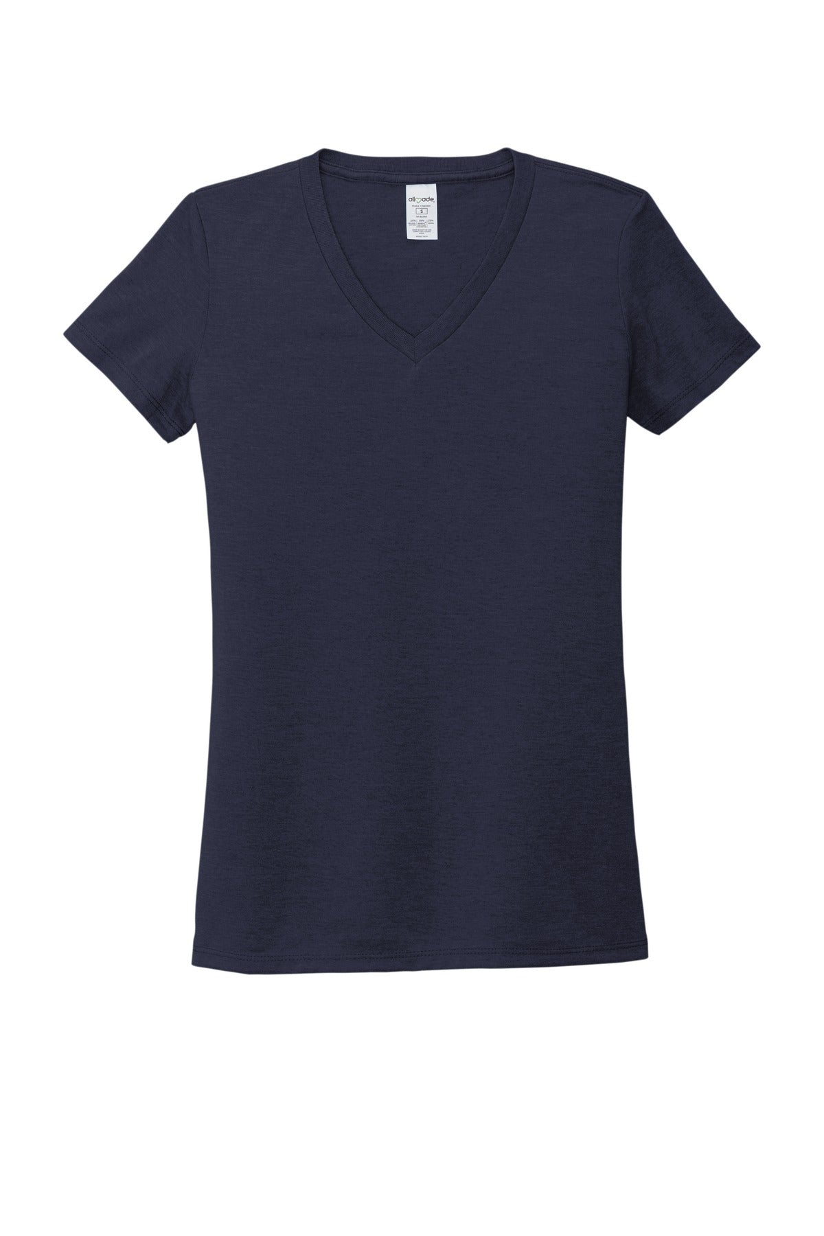 Allmade Women's Tri-Blend V-Neck Tee - Night Sky Navy - flat front