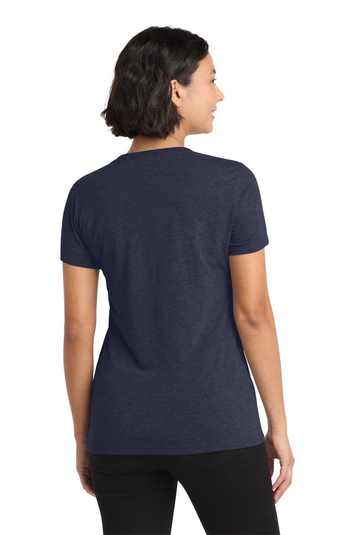 Allmade Women's Tri-Blend V-Neck Tee - Night Sky Navy - back