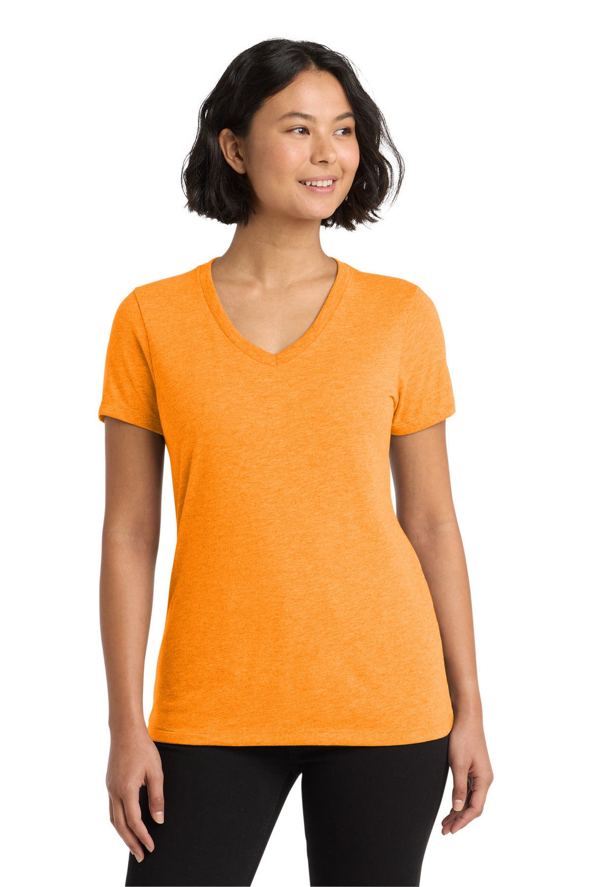Allmade Women's Tri-Blend V-Neck Tee - Orange You Fancy - front