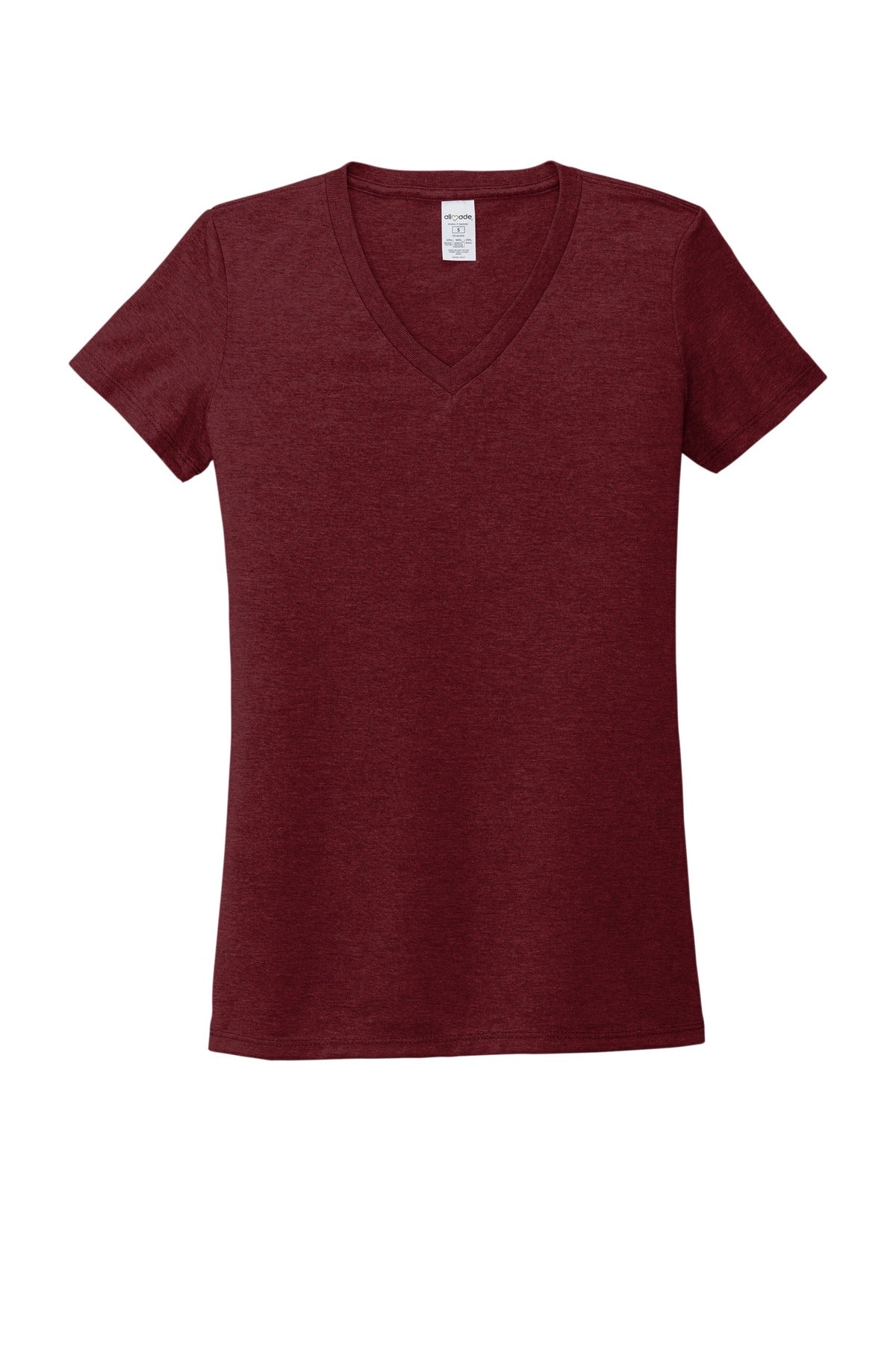 Allmade Women's Tri-Blend V-Neck Tee - Vino Red - flat front