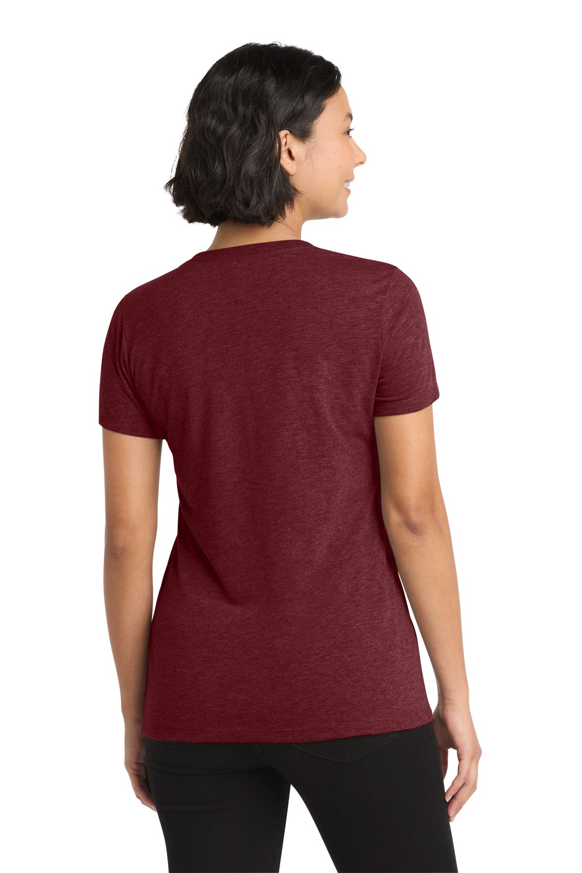Allmade Women's Tri-Blend V-Neck Tee - Vino Red - back