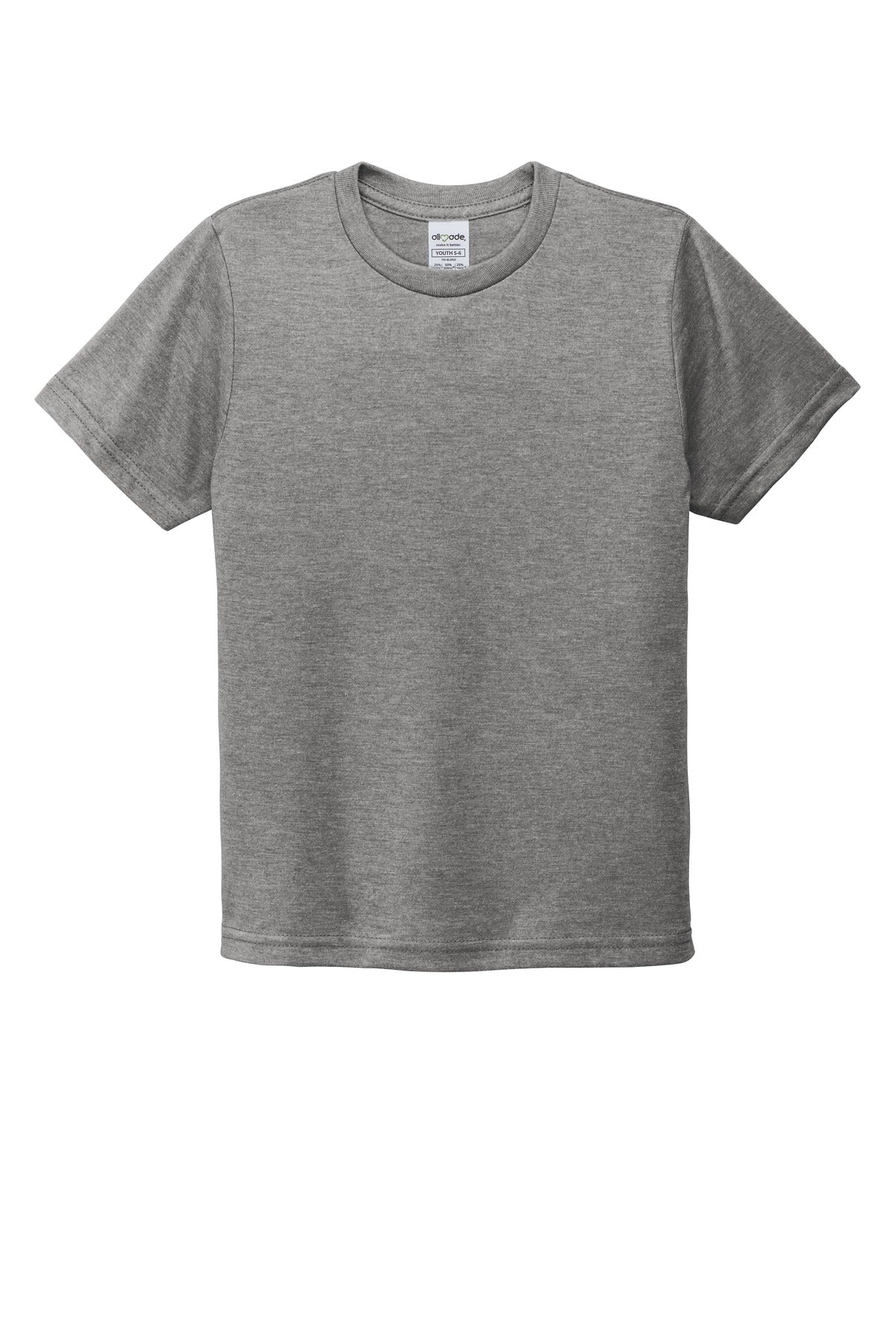 Allmade Youth Tri-Blend Tee - Aluminum Grey - flat front