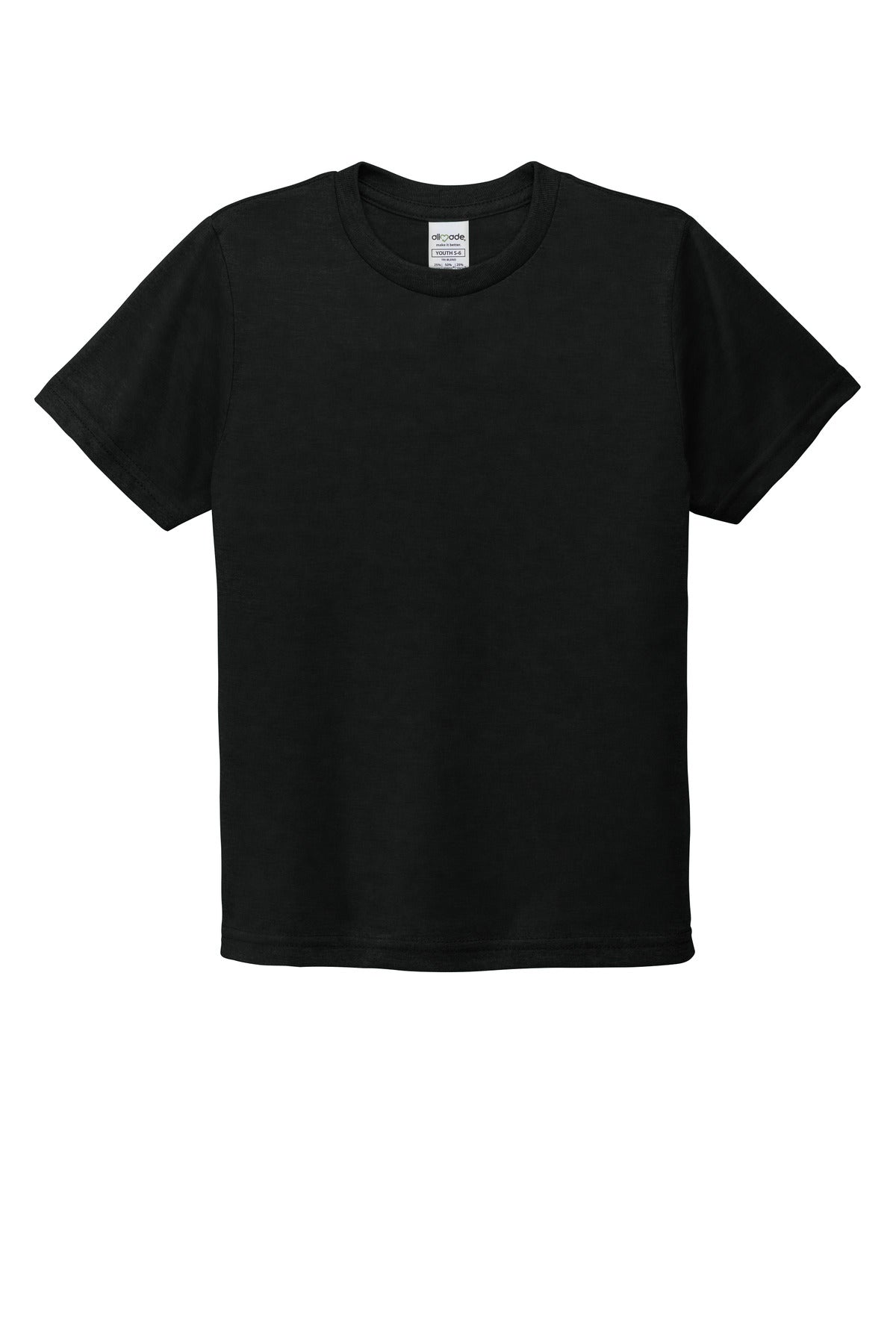 Allmade Youth Tri-Blend Tee - Deep Black - flat front