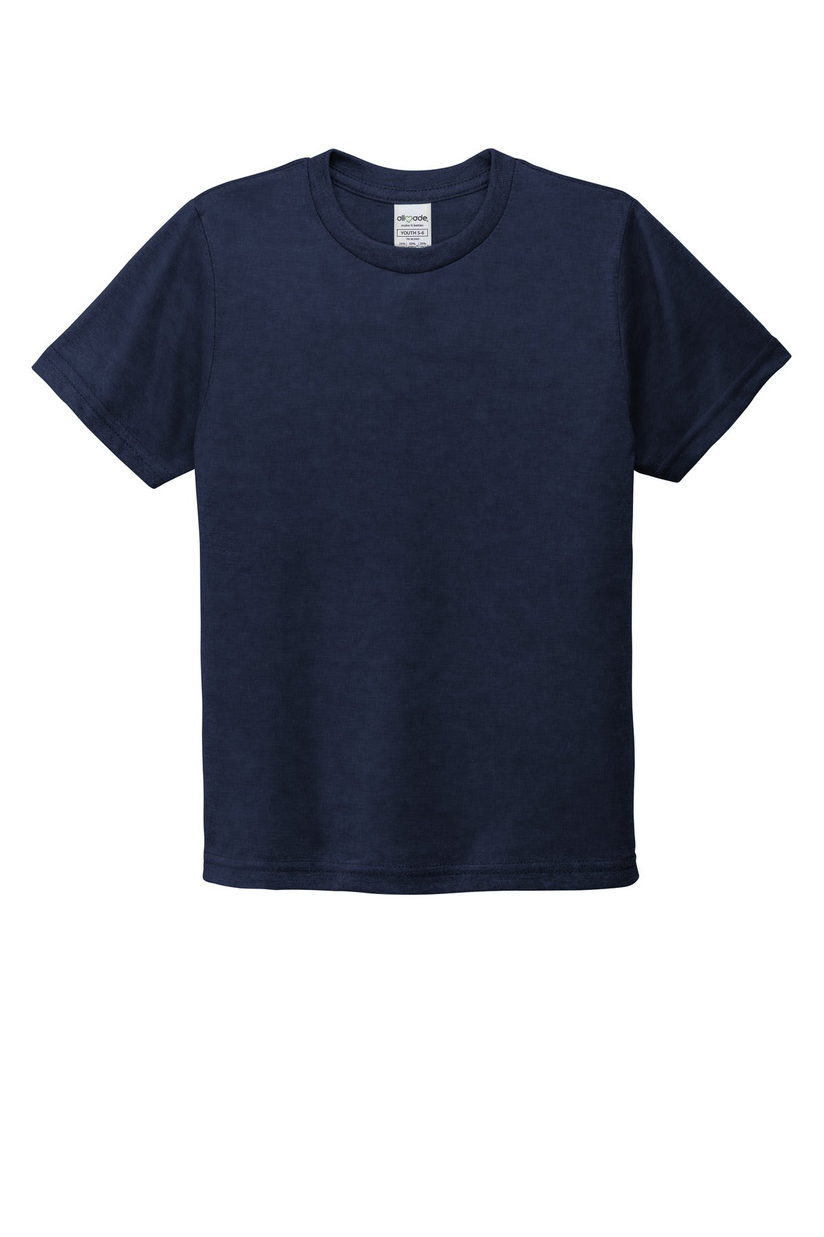Allmade Youth Tri-Blend Tee - Night Sky Navy - flat front