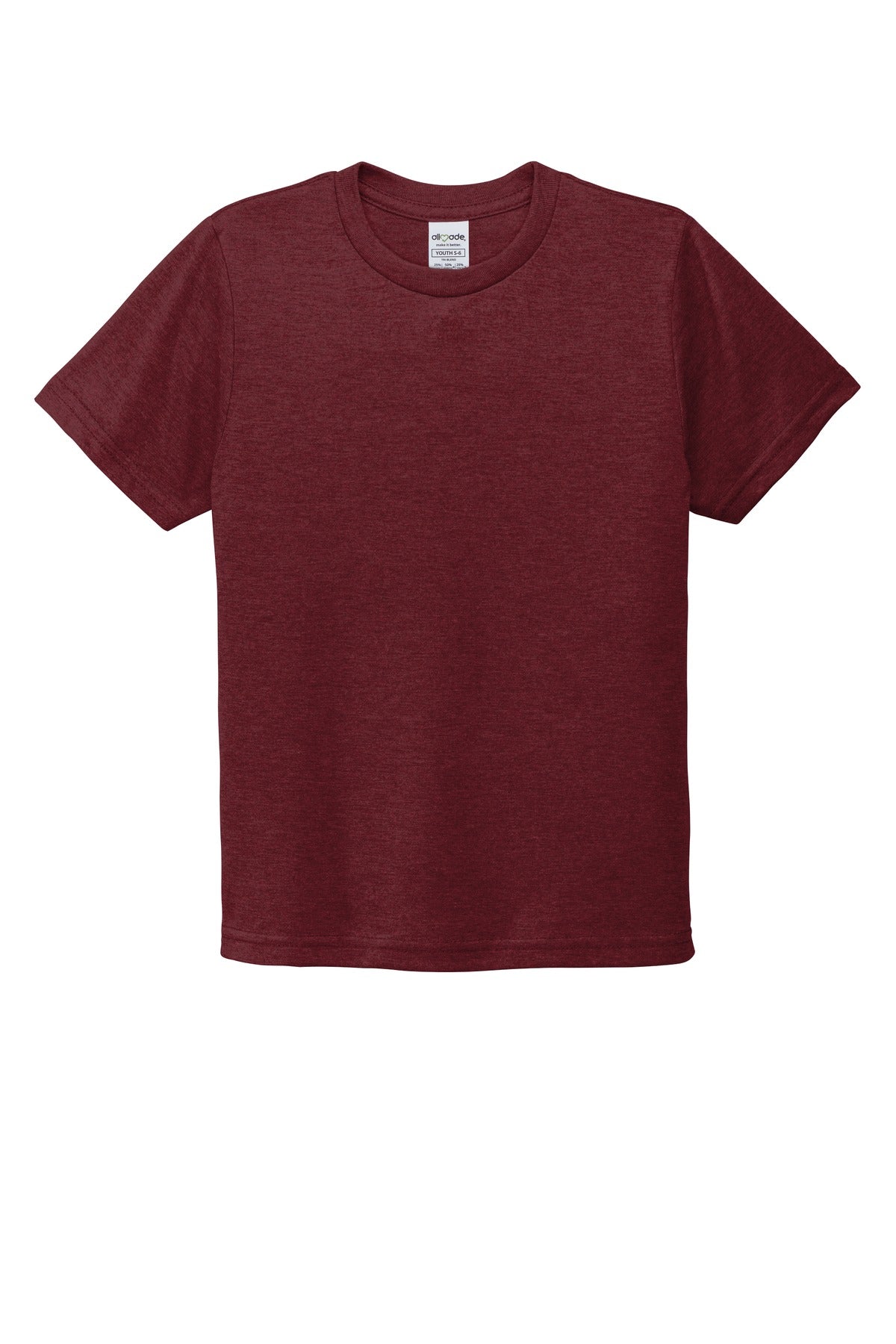 Allmade Youth Tri-Blend Tee - Vino Red - flat front