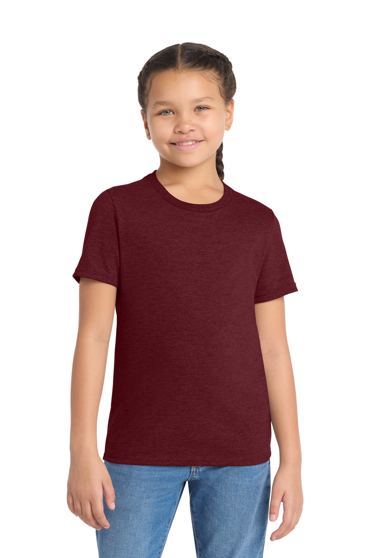 Allmade Youth Tri-Blend Tee - Vino Red - front