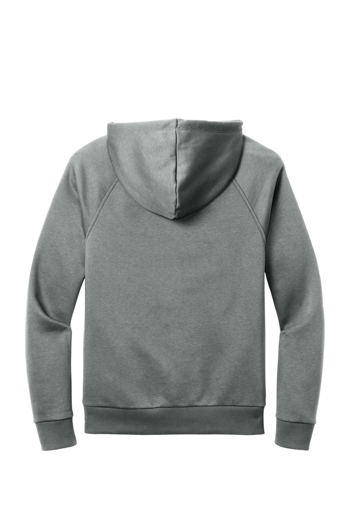 Allmade Unisex Organic CVC Fleece Pullover Hoodie - Aluminum Grey Heather - flat back