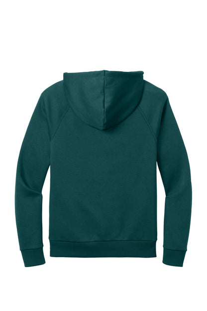 Allmade Unisex Organic CVC Fleece Pullover Hoodie - Deep Sea Green - flat back