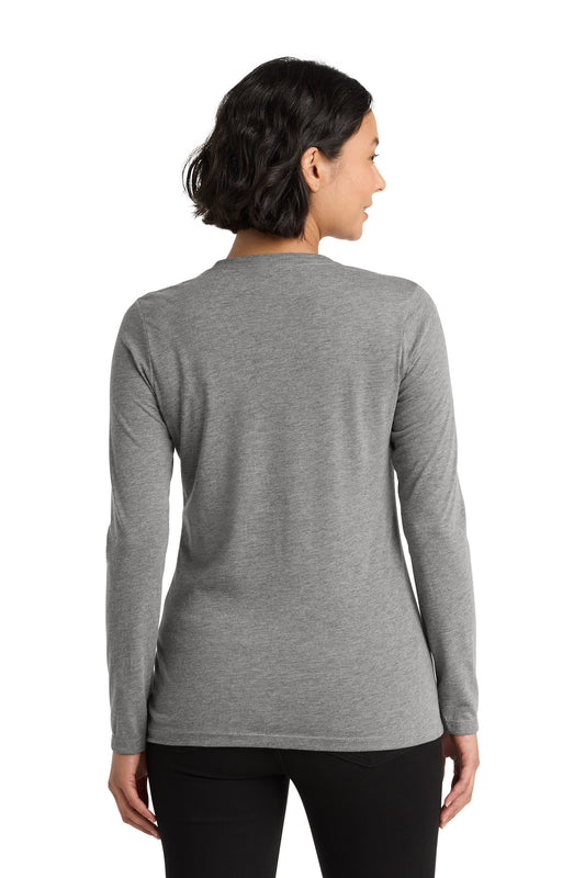Allmade Women's Tri-Blend Long Sleeve Tee - Aluminum Grey - back