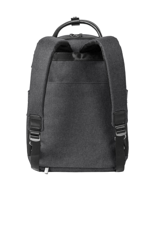 Brooks Brothers Grant Dual-Handle Backpack - Heather Grey - flat back