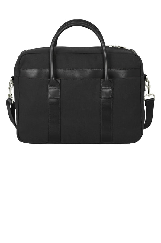 Brooks Brothers Wells Briefcase - Black - flat back