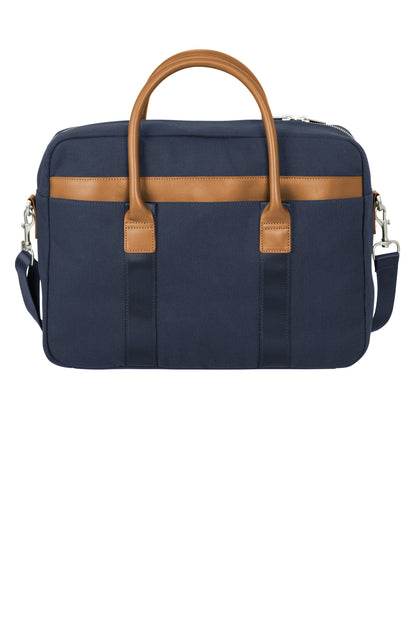 Brooks Brothers Wells Briefcase - Navy Blazer - flat back