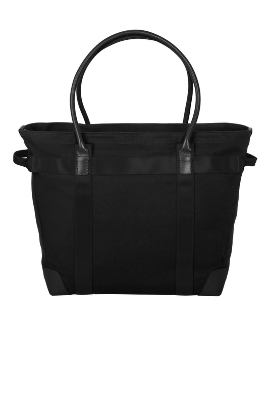 Brooks Brothers Wells Laptop Tote - Black - flat back