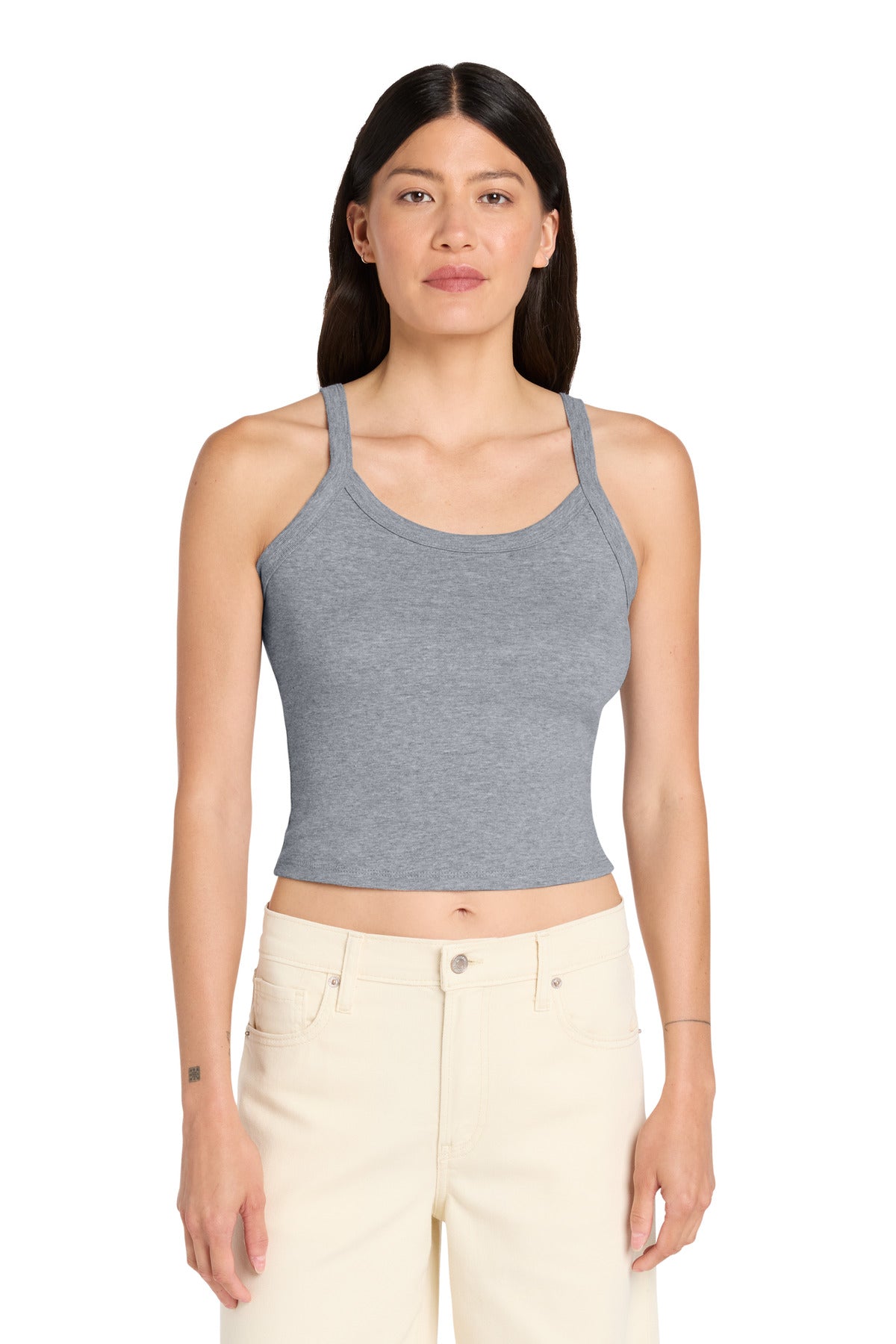 BELLA+CANVAS Women's Micro Rib Spaghetti Strap Tank - Athletic Heather - front