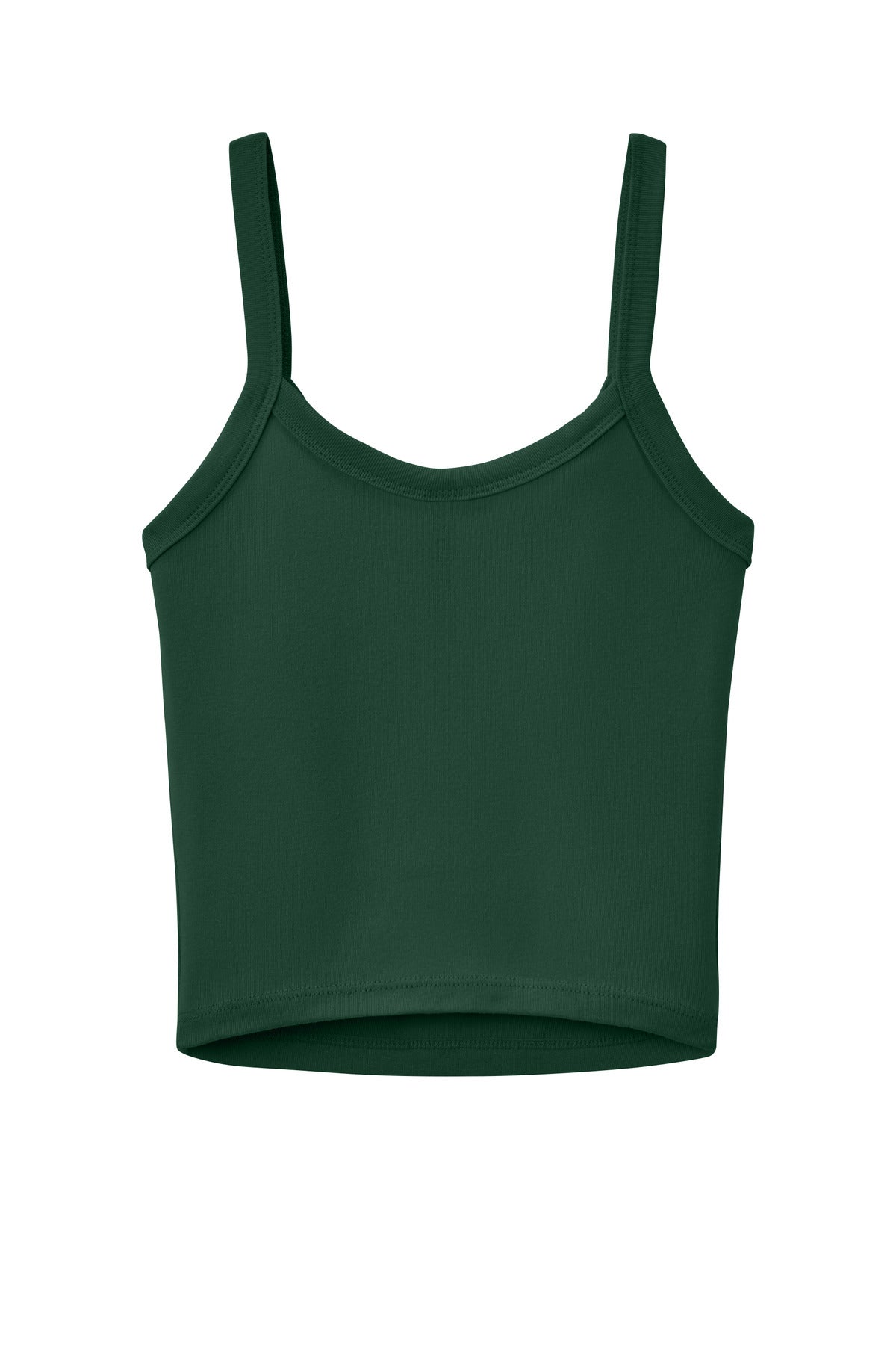 BELLA+CANVAS Women's Micro Rib Spaghetti Strap Tank - Solid Forest Blend - flat back