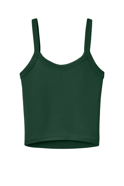 BELLA+CANVAS Women's Micro Rib Spaghetti Strap Tank - Solid Forest Blend - flat back