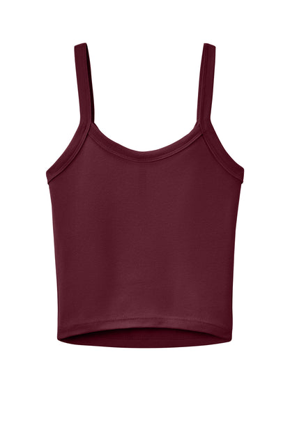 BELLA+CANVAS Women's Micro Rib Spaghetti Strap Tank - Solid Maroon Blend - flat back