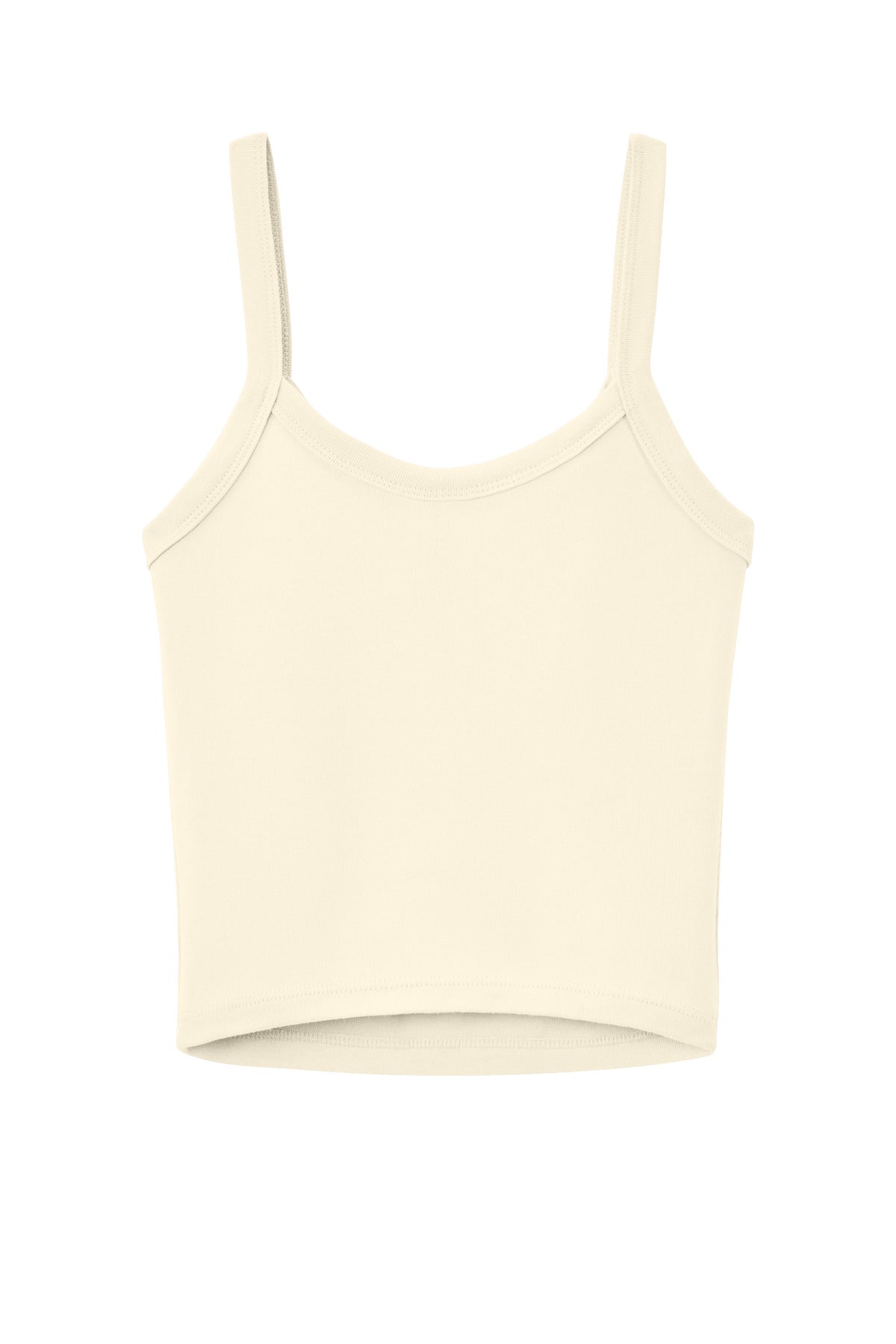 BELLA+CANVAS Women's Micro Rib Spaghetti Strap Tank - Solid Natural Blend - flat back