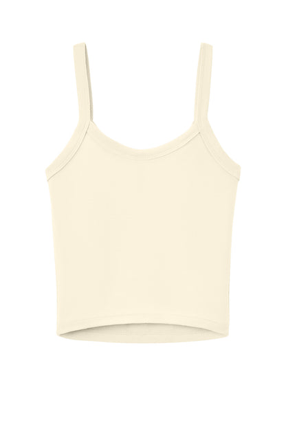 BELLA+CANVAS Women's Micro Rib Spaghetti Strap Tank - Solid Natural Blend - flat back