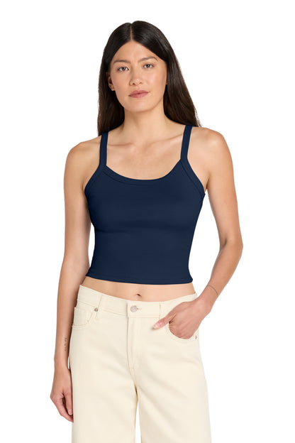 BELLA+CANVAS Women's Micro Rib Spaghetti Strap Tank - Solid Navy Blend - front