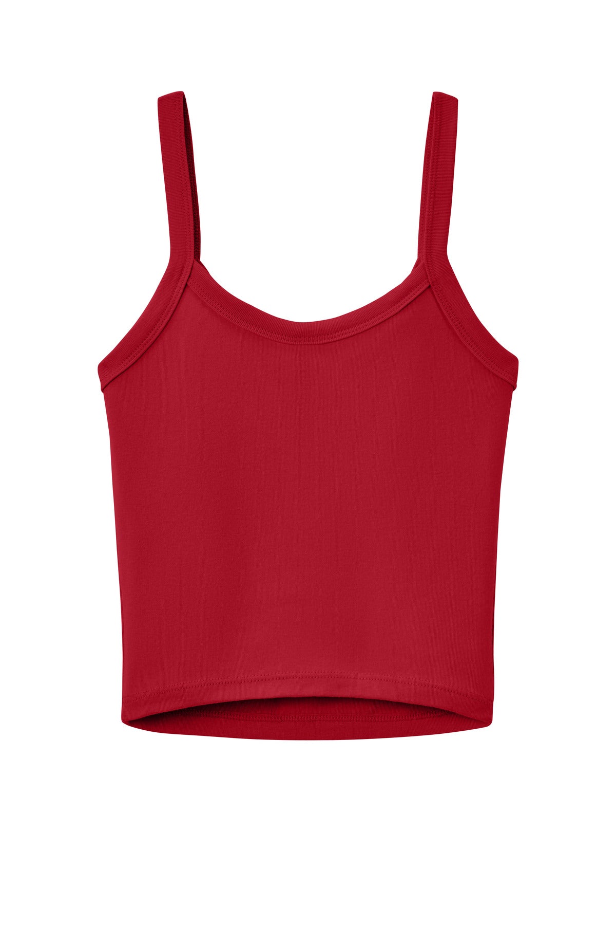 BELLA+CANVAS Women's Micro Rib Spaghetti Strap Tank - Solid Red Blend - flat back