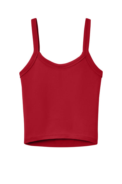 BELLA+CANVAS Women's Micro Rib Spaghetti Strap Tank - Solid Red Blend - flat back