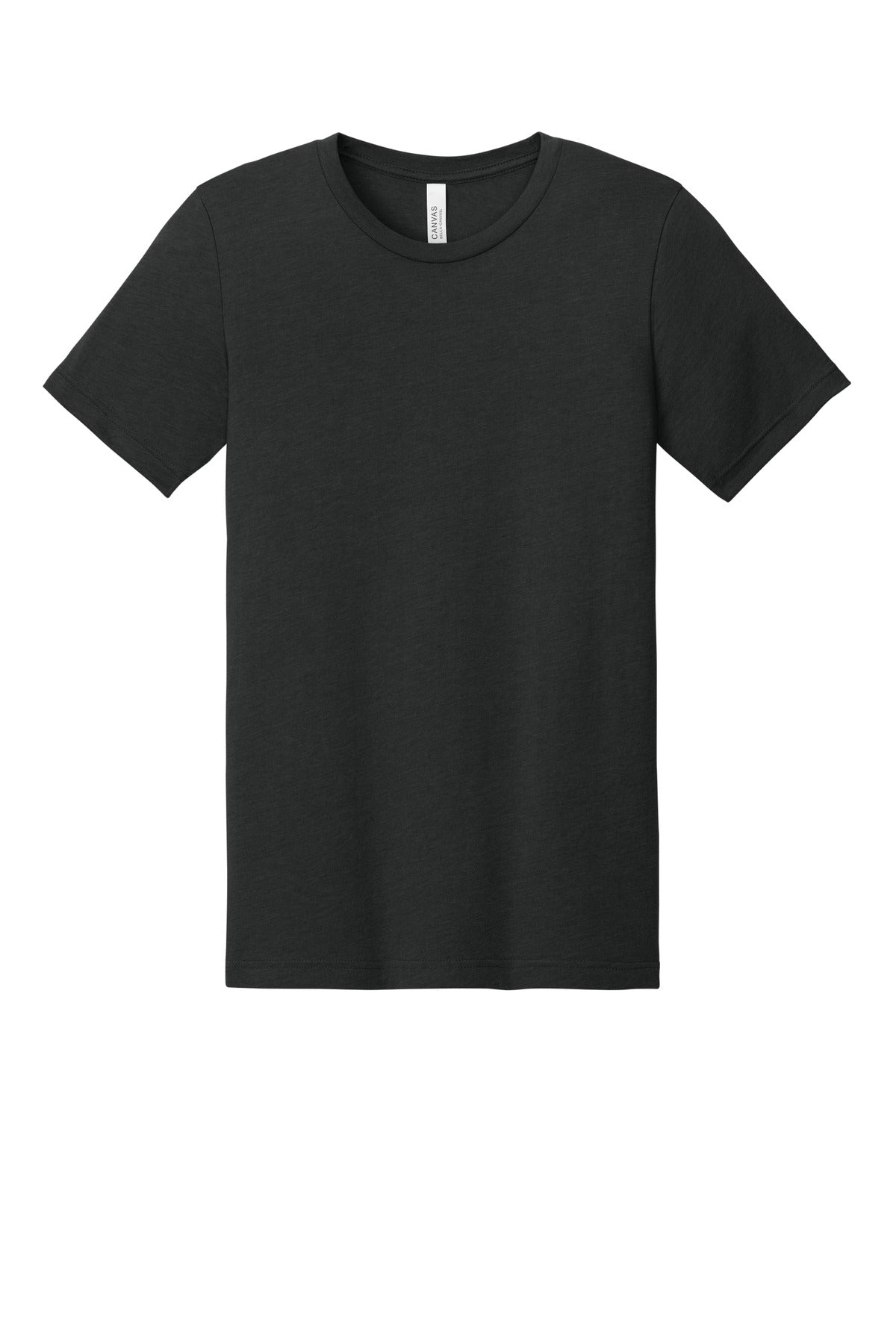 BELLA+CANVAS Unisex Heather CVC Short Sleeve Tee - Black Heather - flat front