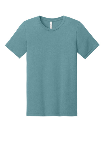 BELLA+CANVAS Unisex Heather CVC Short Sleeve Tee - Heather Blue Lagoon - flat front