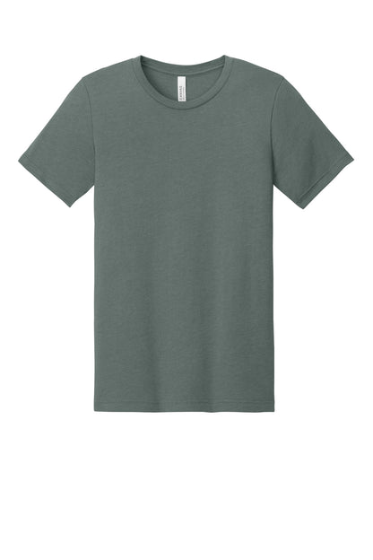 BELLA+CANVAS Unisex Heather CVC Short Sleeve Tee - Heather Blue Storm - flat front