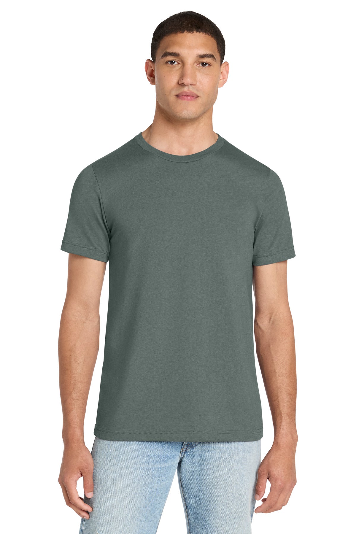 BELLA+CANVAS Unisex Heather CVC Short Sleeve Tee - Heather Blue Storm - front